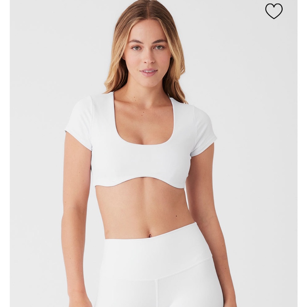 Alo airbrush figure short sleeve bra